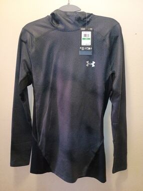 Under Armour Infrared Coldgear Compression Hoodie Dark Gray/Black - NWT L $80